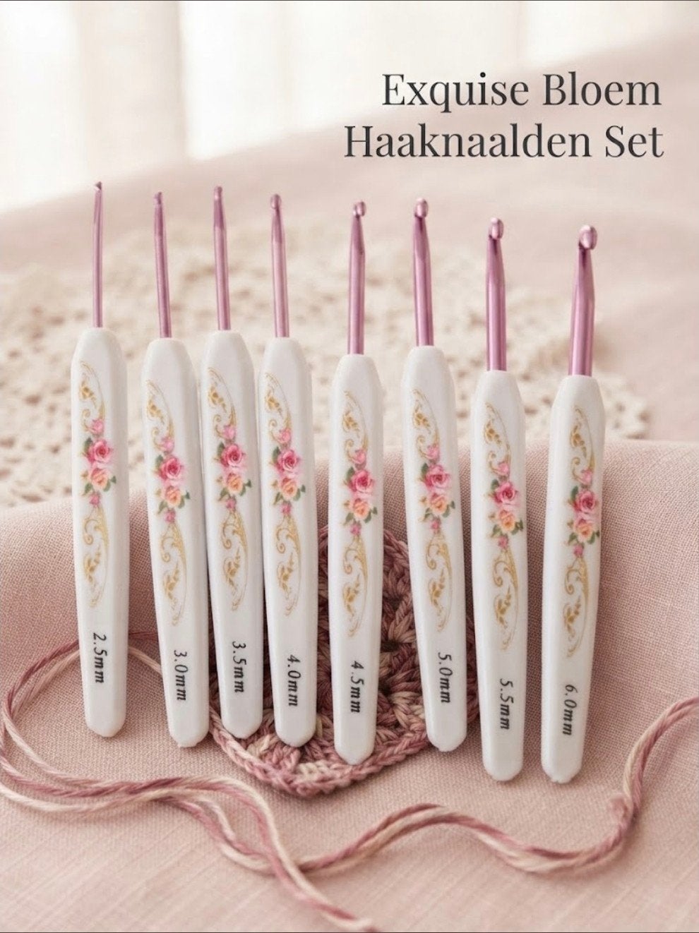 Haaknaalden set - 8 stuks (2.5mm t/m 6.0mm), Ophalen of Verzenden, Nieuw, Breien, Naald