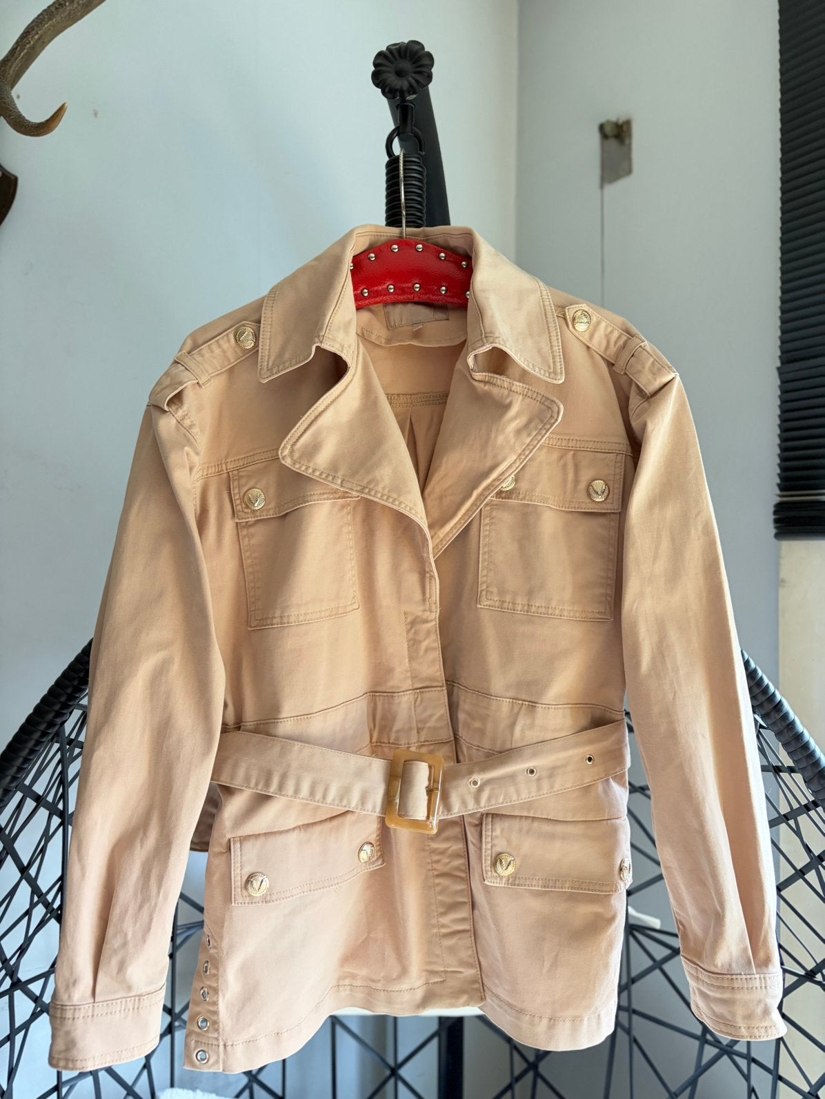 Josh V belted jacket maat S, Ophalen of Verzenden, Zo goed als nieuw, Maat 36 (S), Beige