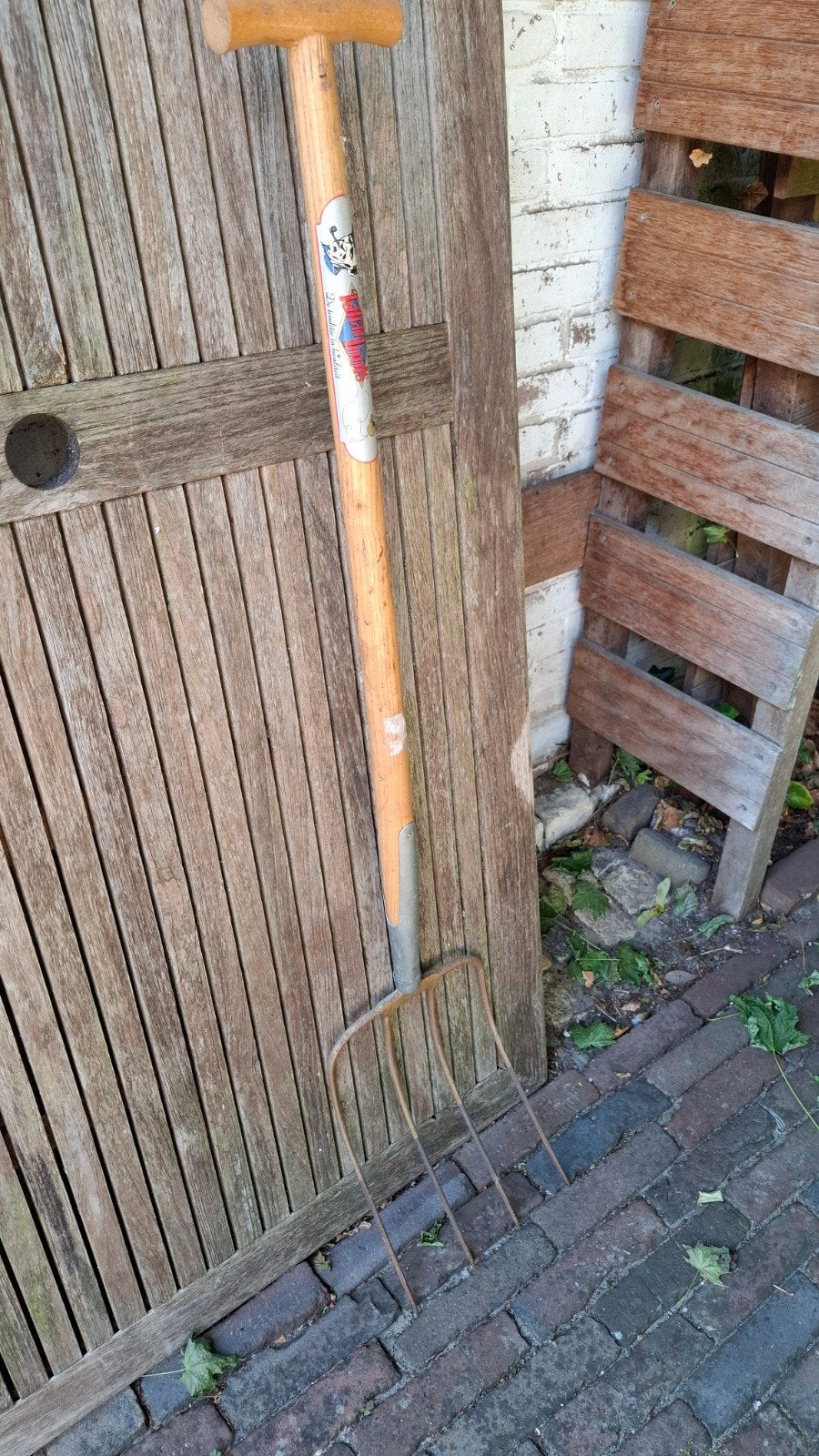 Tuinvork met houten steel - Gebruikt, Ophalen