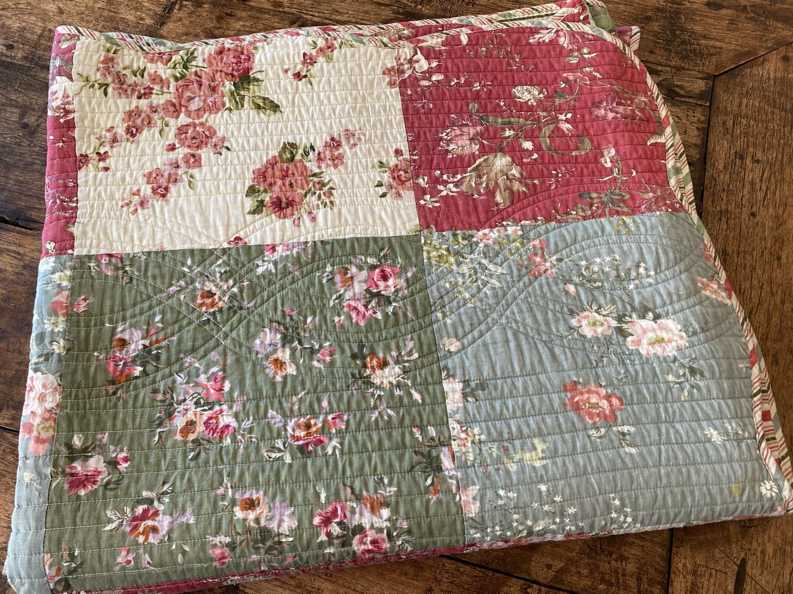 Romantische gebloemde quilt, doorgestikt, Clayre & Eef, Ophalen of Verzenden