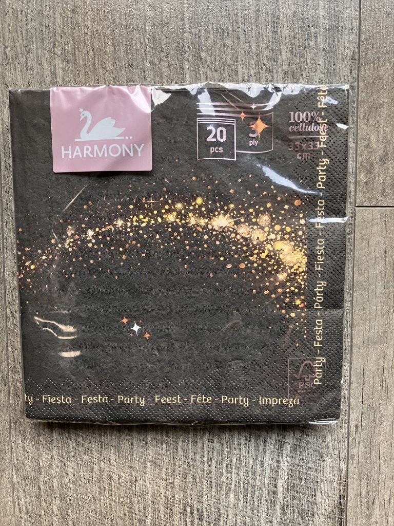 20 Harmony feest-servetten 33 x 33 cm (NIEUW), Ophalen of Verzenden, Nieuw, Wit, Overige typen