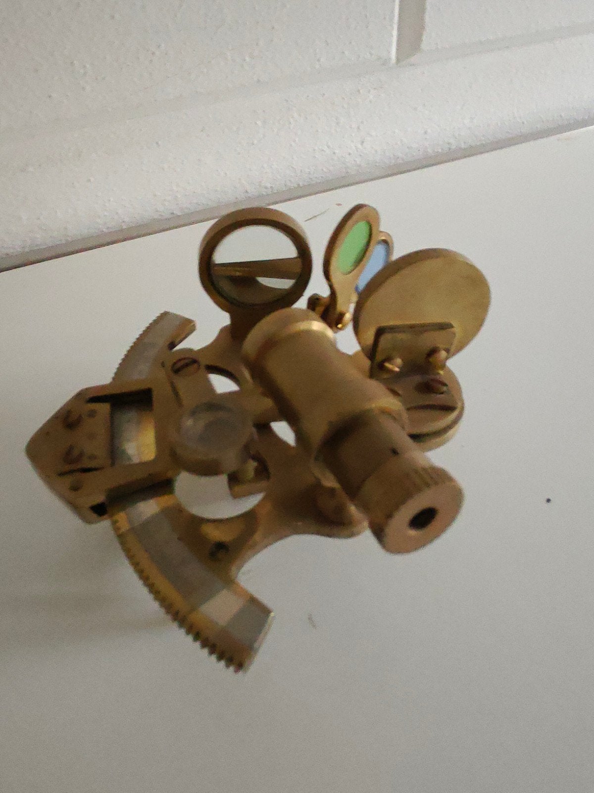 Leuke Messing Sextant in goede staat verkerend 10x5 cm, Ophalen of Verzenden