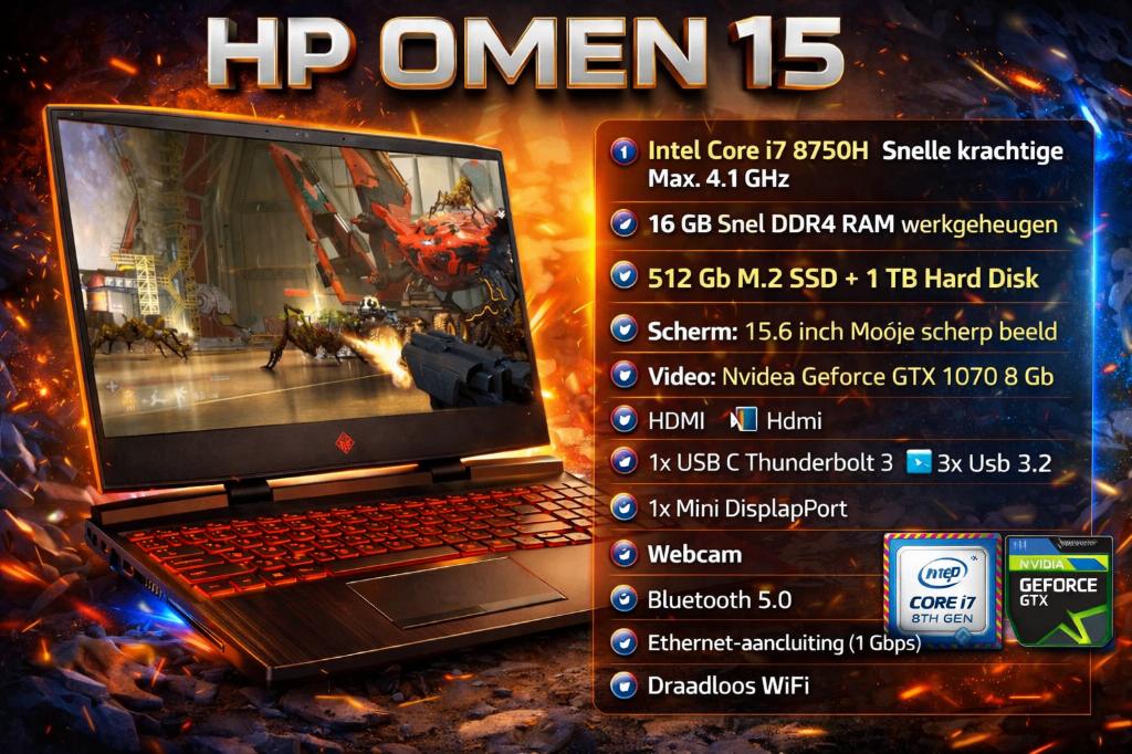 Gaming Snelle HP Omen i7,Gemaakt voor gamen+M2 SSD +Garantie, Met videokaart, 1.5 Tb, Intel® Core™ i7 , Ophalen of Verzenden