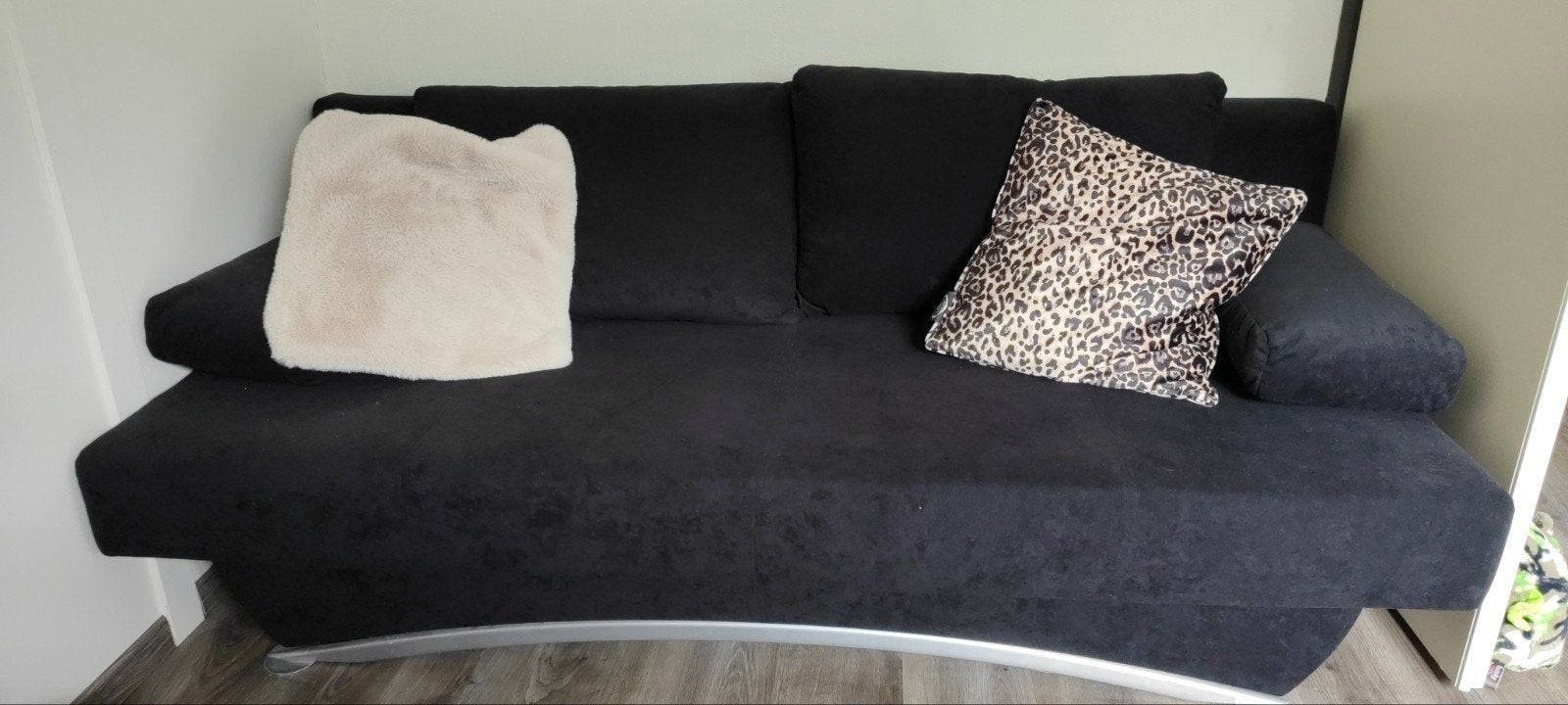 2 persoons slaapbank met topper., Huis en Inrichting, Ophalen, Gebruikt, Tweepersoons, Blauw