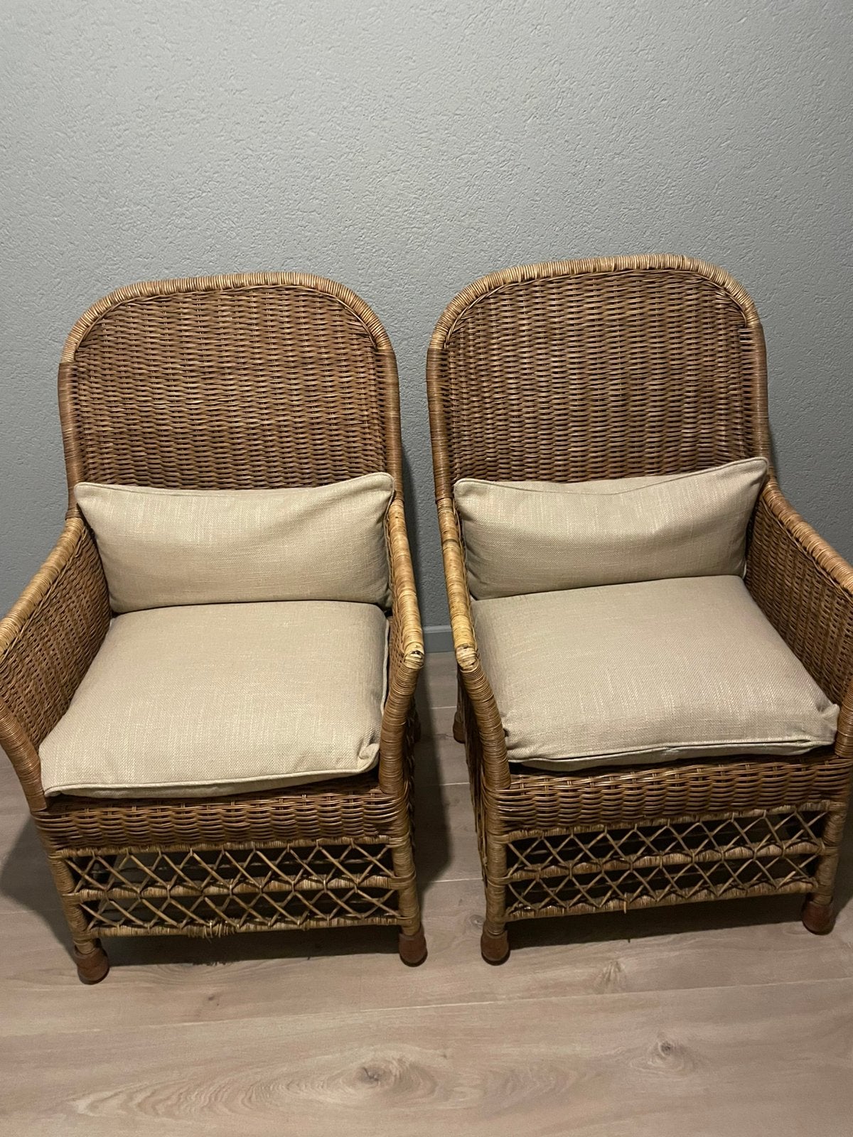 Rotan stoelen, Ophalen, Zo goed als nieuw, Bruin, Twee