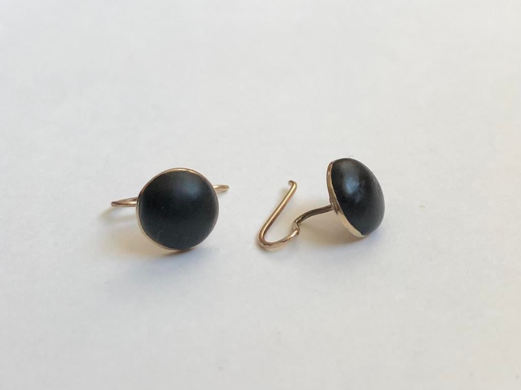 Antieke oorbellen 18 kt goud, Sieraden, Tassen en Uiterlijk, Antieke sieraden, Ophalen of Verzenden, Goud, Oorbellen, Met edelsteen