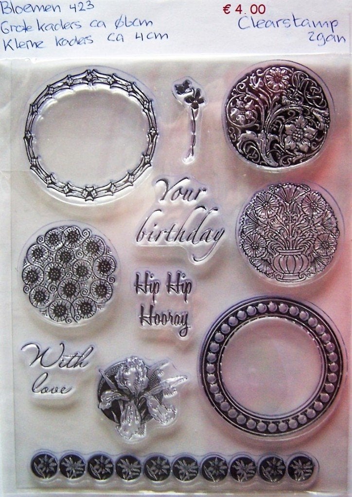 Bloemen 423 Clearstamp, Hobby en Vrije tijd, Stempelen, Ophalen of Verzenden, Zo goed als nieuw, Clearstamp