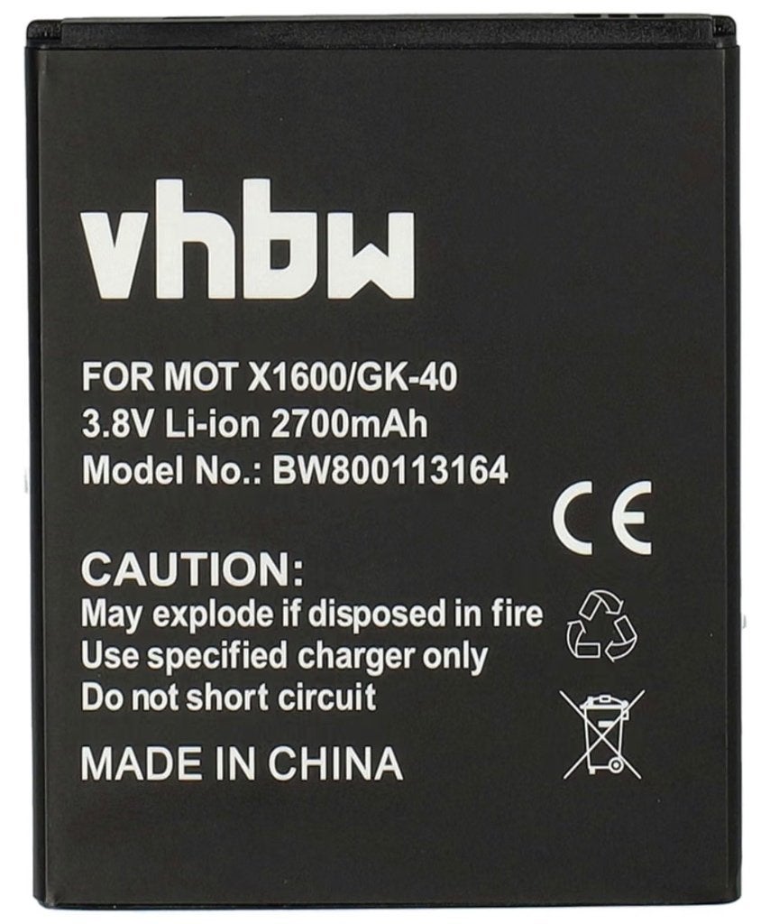 VHBW Li-Ion batterij 2700 mAh (3,8 V/10,26 Wh) , Ophalen of Verzenden, Nieuw, Oplaadbaar
