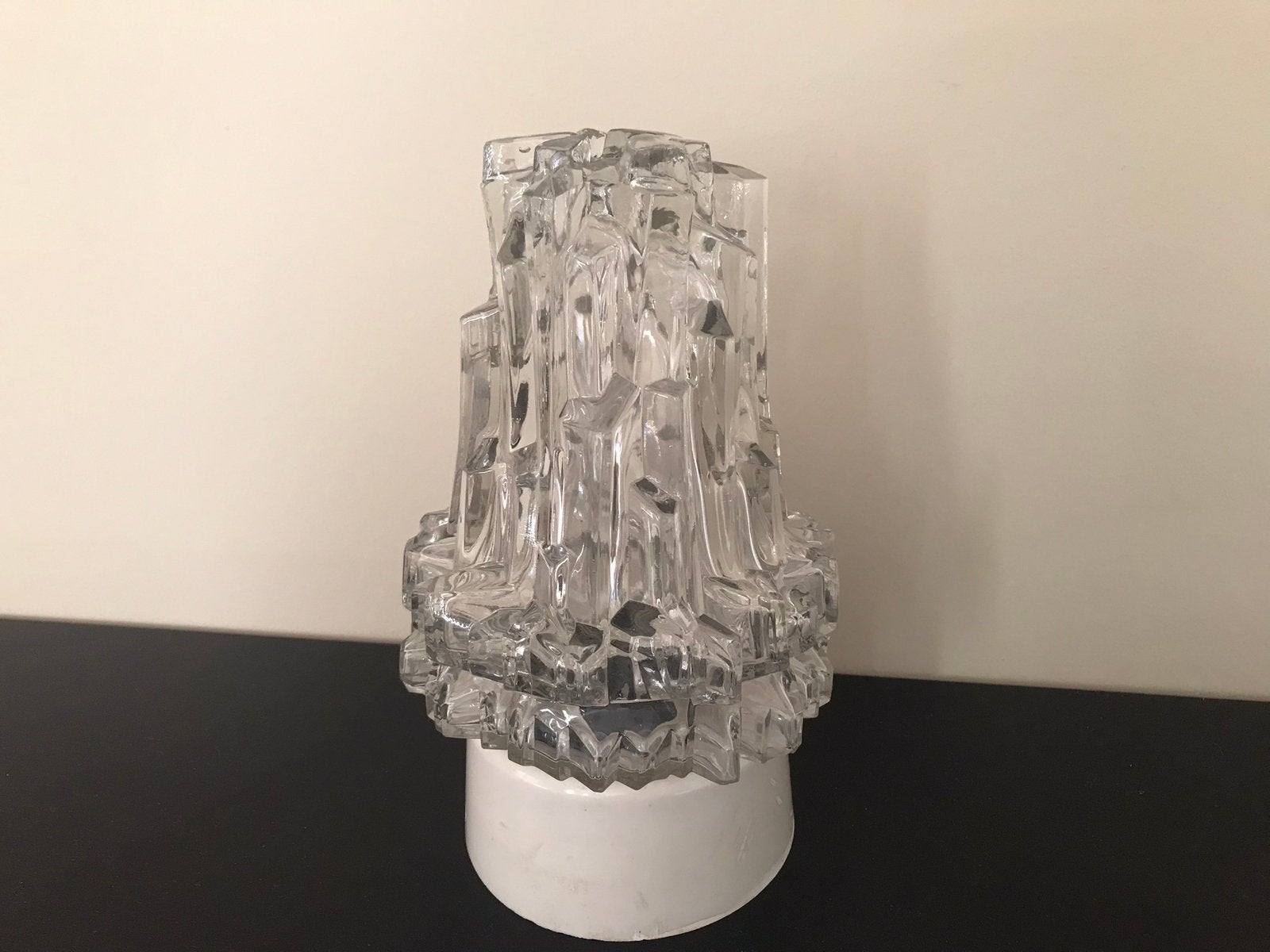 Mid-Century Brutalistische IJsglas Plafondlamp van Niko, Ophalen, Zo goed als nieuw, Glas