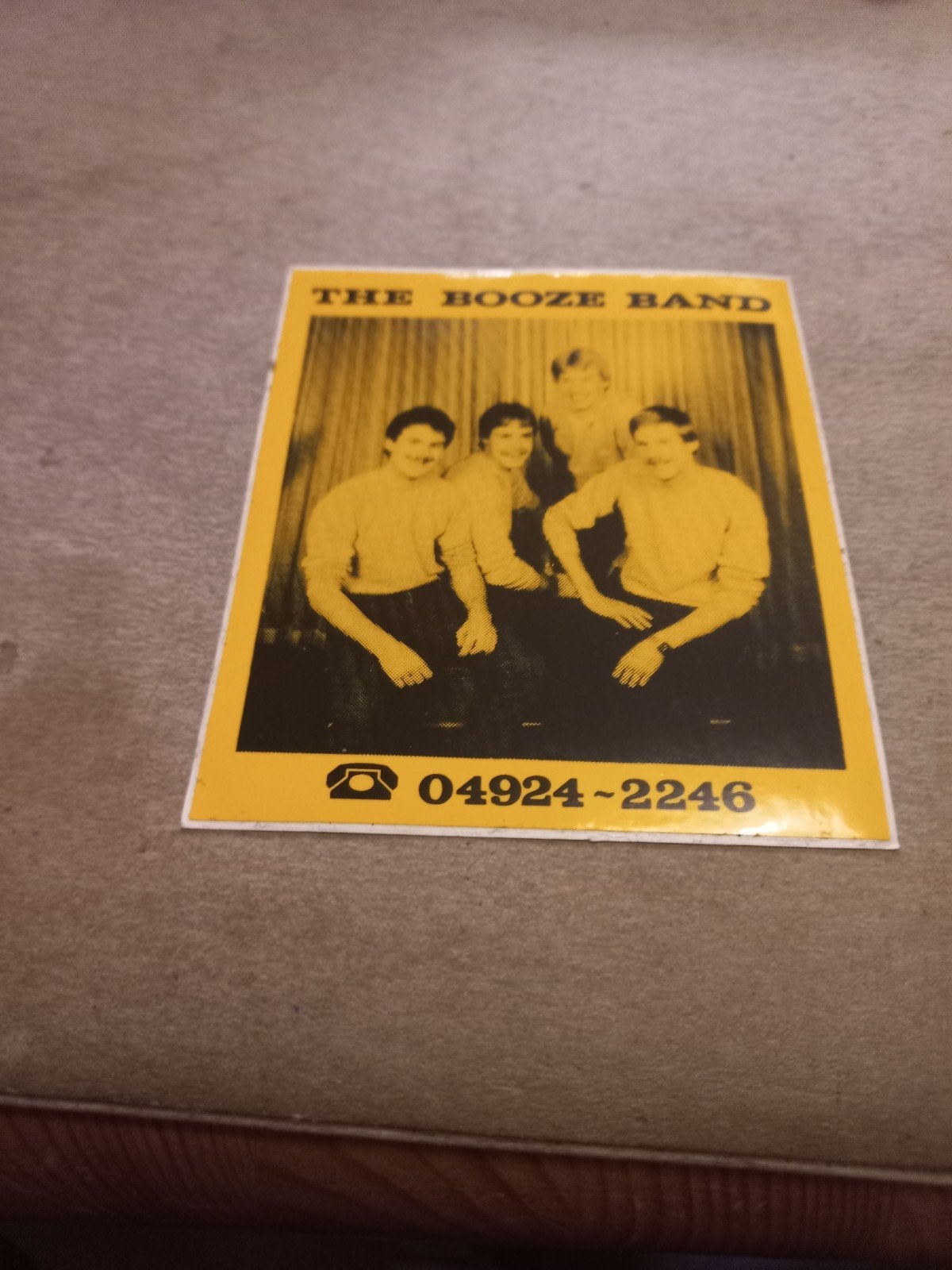 The Booze Band - Vintage Promotiesticker met Telefoonnummer, Ophalen of Verzenden, Gebruikt