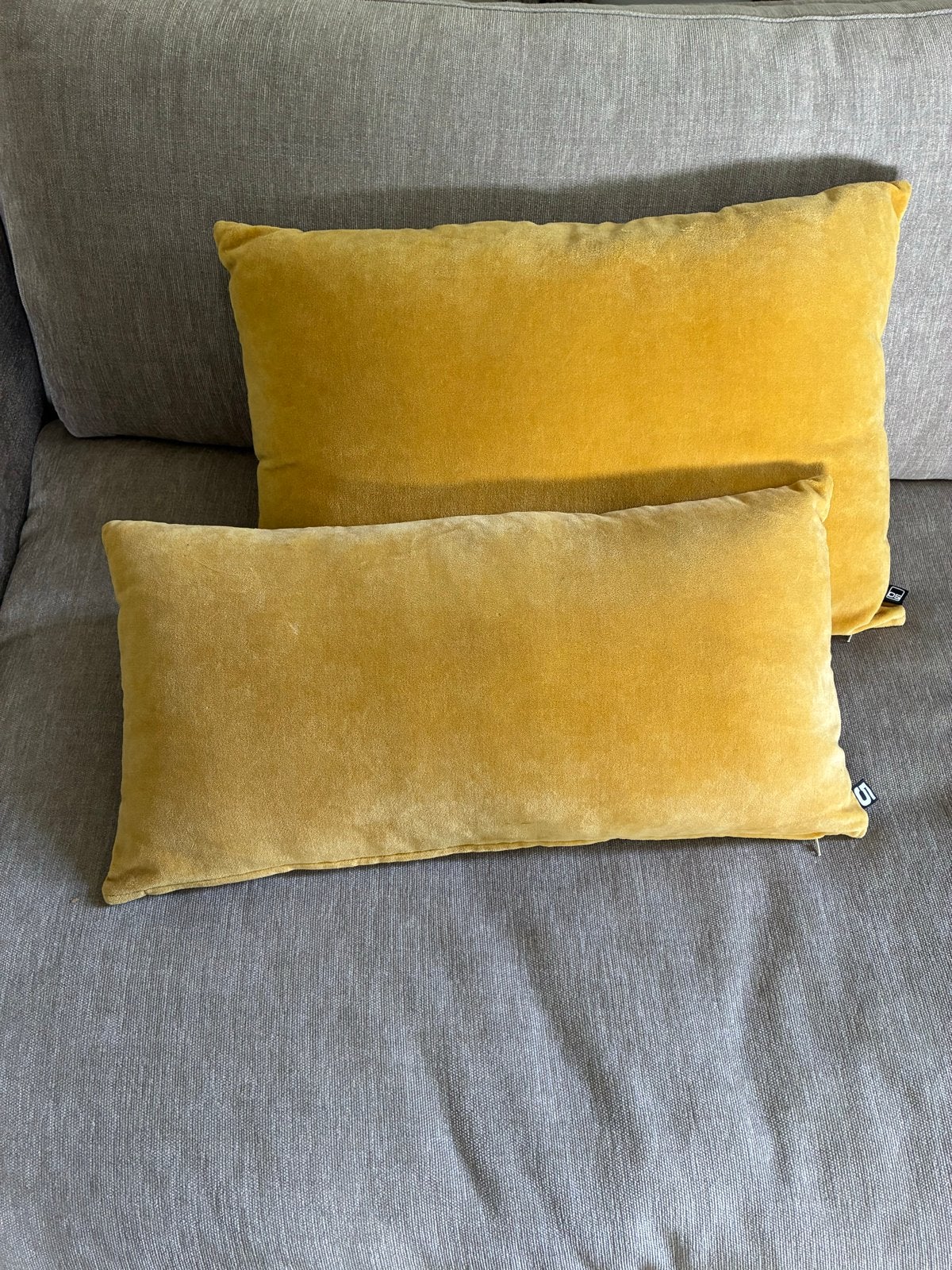 Set van 2 okergele sierkussens van Loods 5, Ophalen, Overige merken, Geel, Met ritssluiting