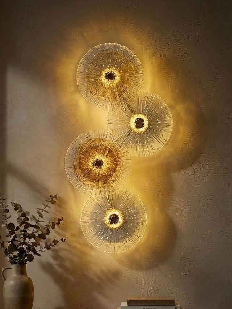 4 Designer Wandlamp met geëtst glas, Ophalen of Verzenden, Nieuw, Glas
