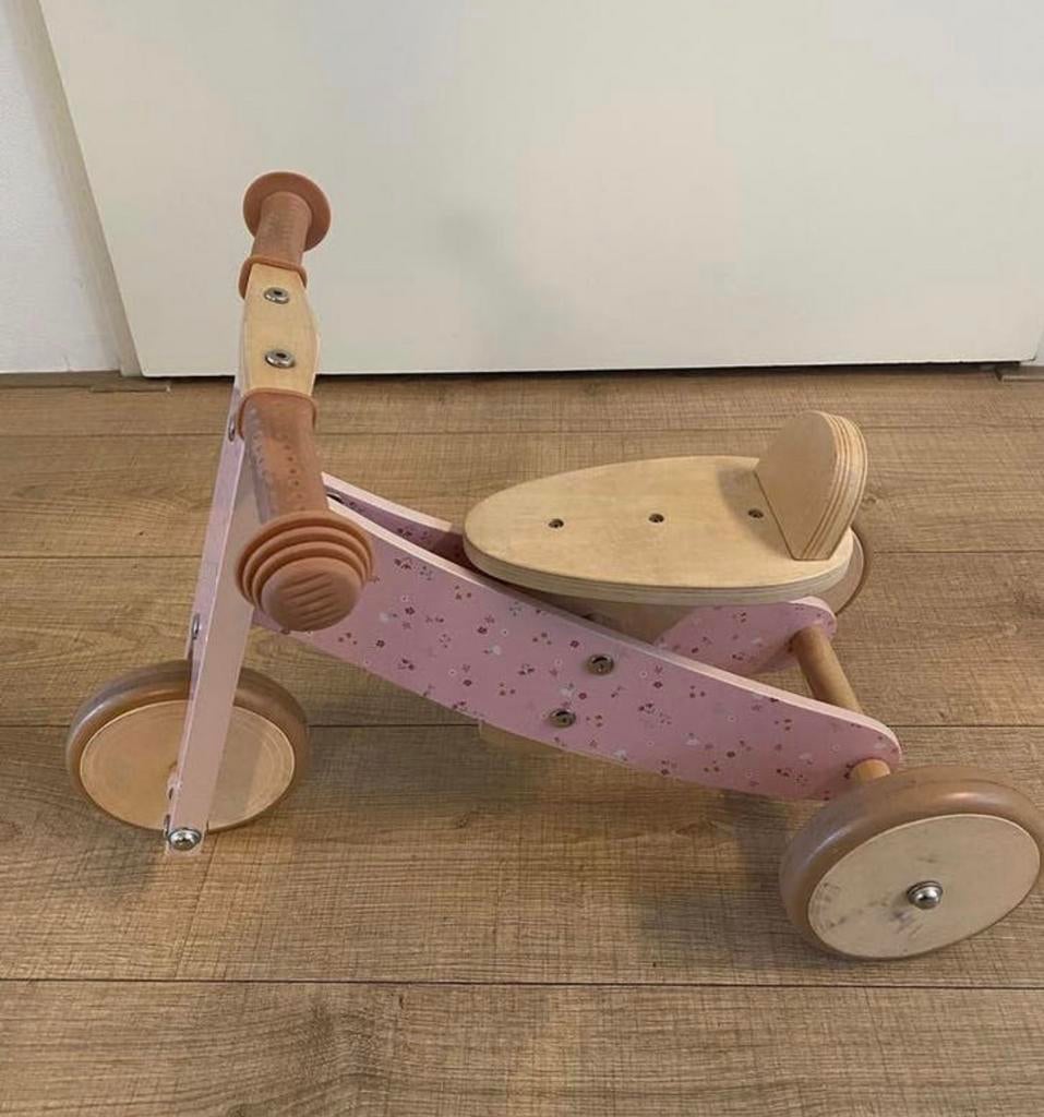 Little Dutch Houten Loopfiets Roze Bloemen, Ophalen of Verzenden, Zo goed als nieuw, Loopfiets
