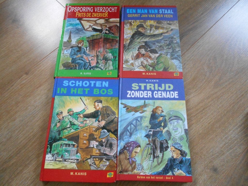 M. Kanis Deel 1 t/m 4 Helden in het verzet, Ophalen of Verzenden, Tweede Wereldoorlog, Zo goed als nieuw, Overige onderwerpen