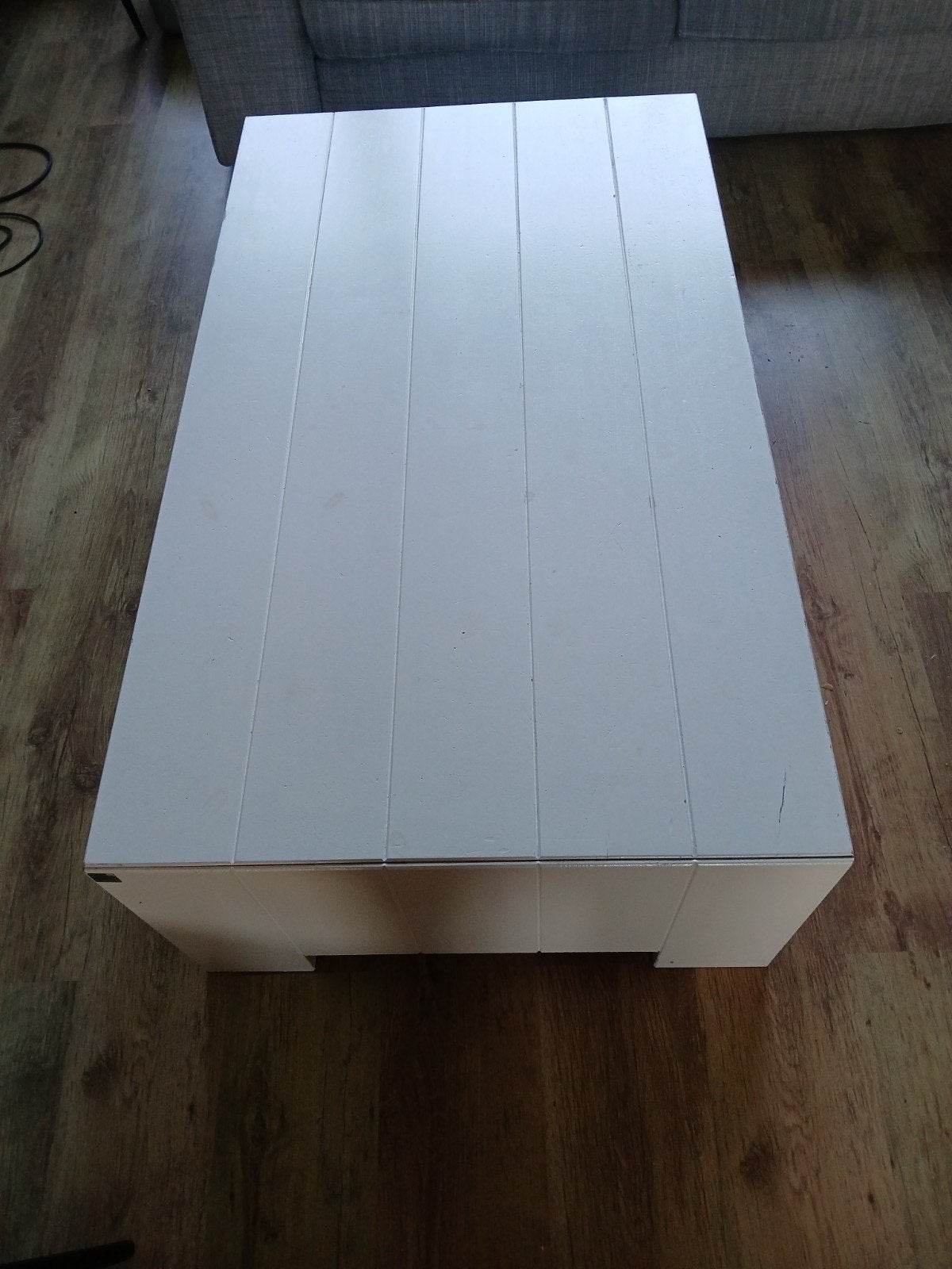 Witte salontafel met lades en opbergruimte, Ophalen, Gebruikt, 100 tot 150 cm, 50 tot 100 cm