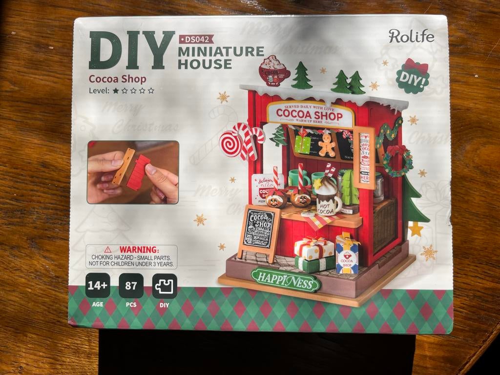 DIY Miniatuur Huisje - Cocoa Shop, Overige typen, Nieuw, Ophalen of Verzenden, Papier of Karton
