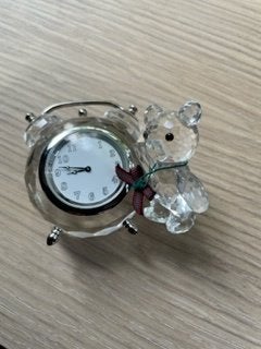 Swarovski klokje met beer, Ophalen of Verzenden, Zo goed als nieuw, Figuurtje