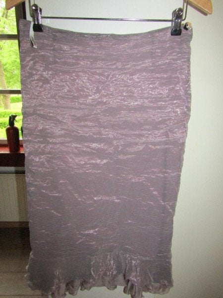 F1013 Vera Mont mt 38 rok mauve roezels metaal changeant, Maat 38/40 (M), Overige kleuren, Verzenden, Zo goed als nieuw
