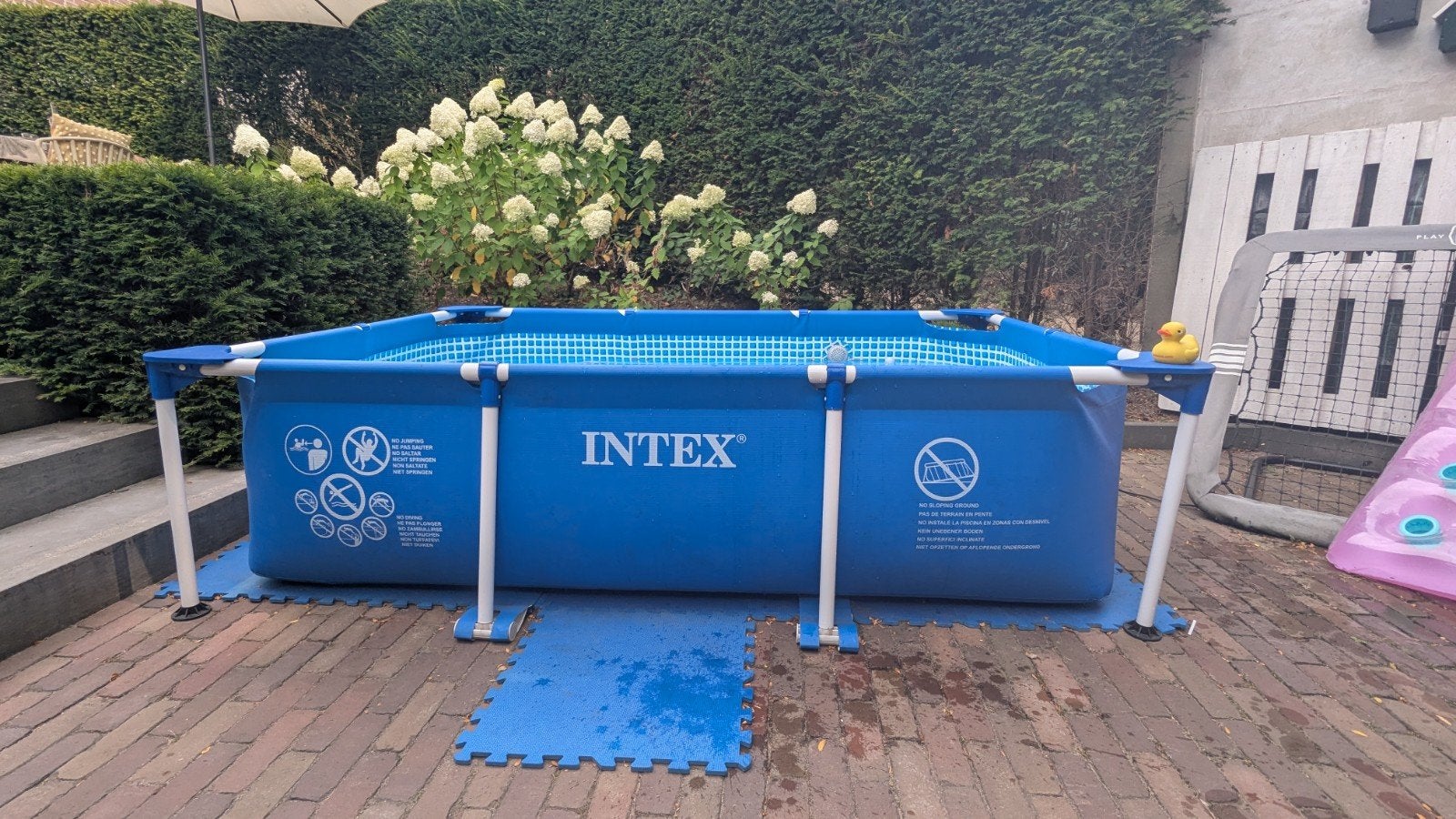Intex zwembad incl pomp en vloertegels, Ophalen, Gebruikt, Minder dan 80 cm, Minder dan 200 cm