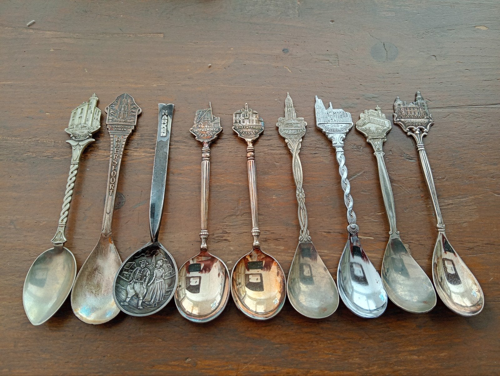 Diverse verzameling theelepeltjes van Nederlandse steden, Antiek en Kunst, Ophalen of Verzenden