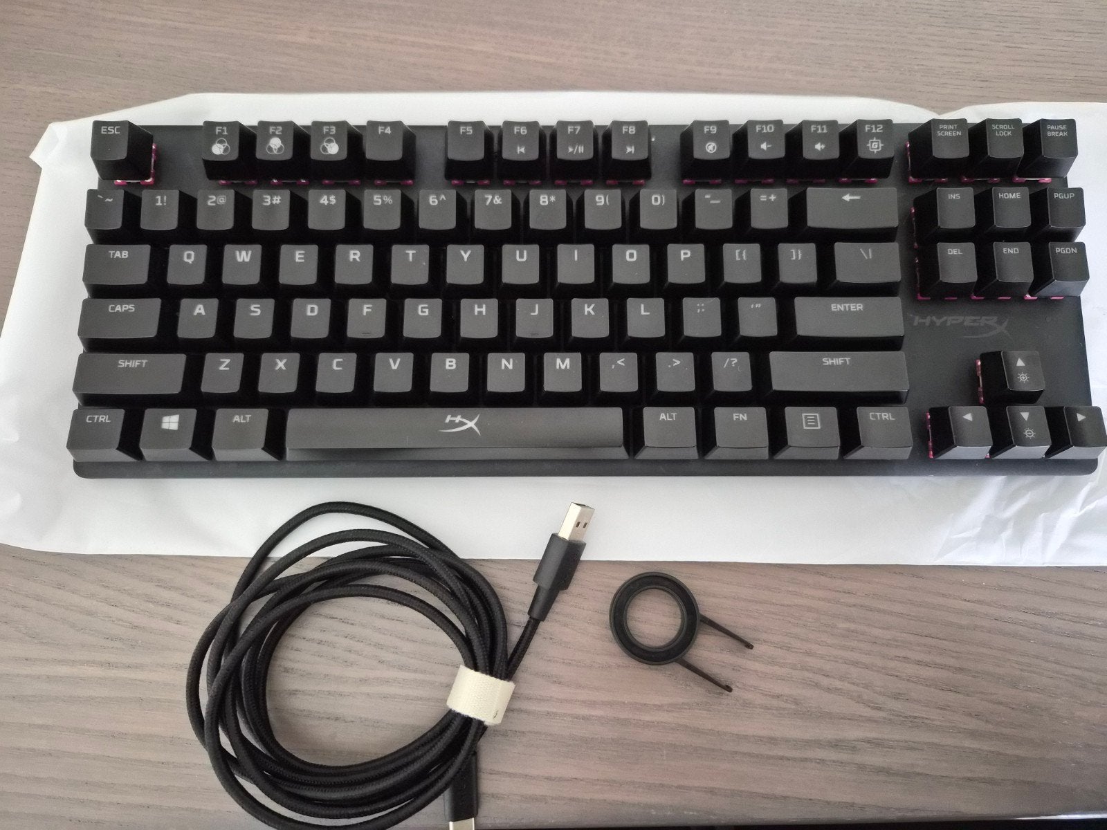 HyperX Alloy Origins Core TKL Toetsenbord + Pudding Keycaps, Ophalen of Verzenden, Zo goed als nieuw