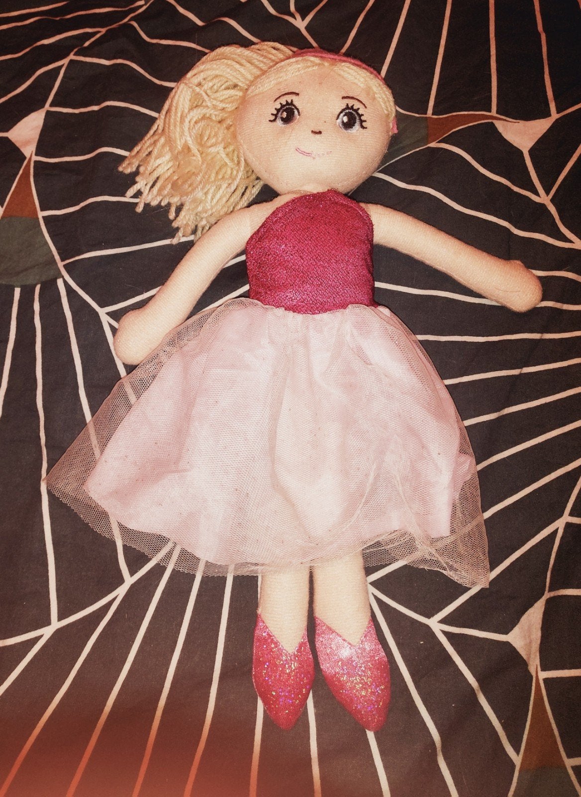Stoffen Ballerina Pop - Roze Glitter Jurk, Kinderen en Baby's, Speelgoed | Poppen, Ophalen of Verzenden, Zo goed als nieuw, Overige typen