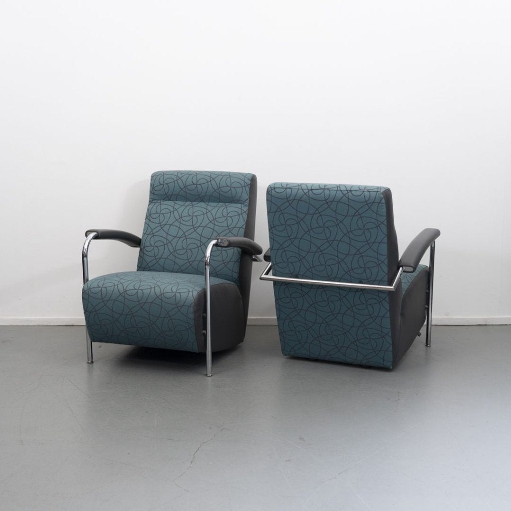 Leolux Scylla Hoog Fauteuil Turquoise Stof, Niet ingevuld, Nieuw, Niet ingevuld, Niet ingevuld