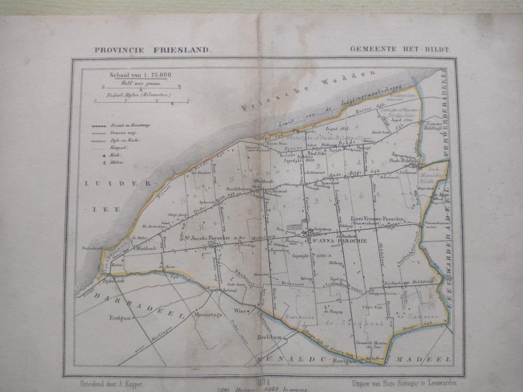 06 het Bildt Litho Kuyper 1867, Ophalen of Verzenden