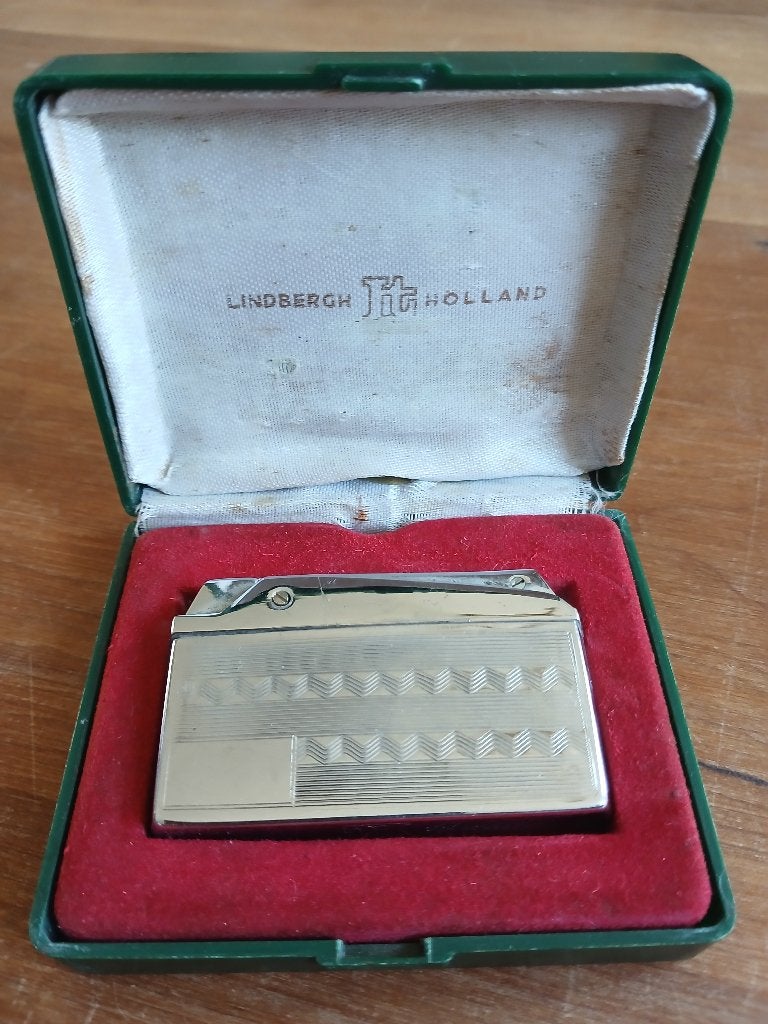 Vintage zeldzame Lindbergh Holland aansteker (jaren 50/60), Verzamelen, Rookartikelen, Aanstekers en Luciferdoosjes, Ophalen of Verzenden