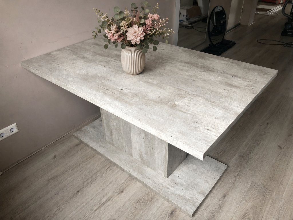Eettafel betonlook, Huis en Inrichting, Ophalen, 100 tot 150 cm, 50 tot 100 cm, Zo goed als nieuw