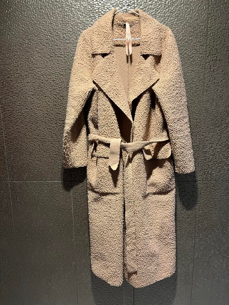 Marccain jas N3 - Stijlvolle teddy jas, Kleding | Dames, Jassen | Winter, Maat 38/40 (M), Verzenden, Beige, Zo goed als nieuw