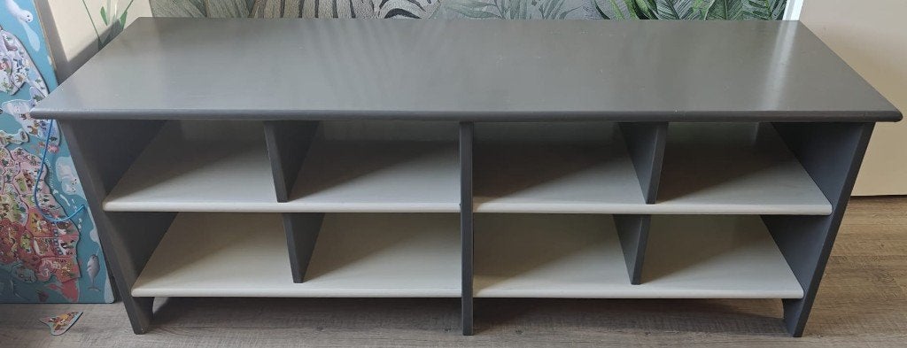 Houten vakkenkast grijs met wit, Ophalen, Gebruikt