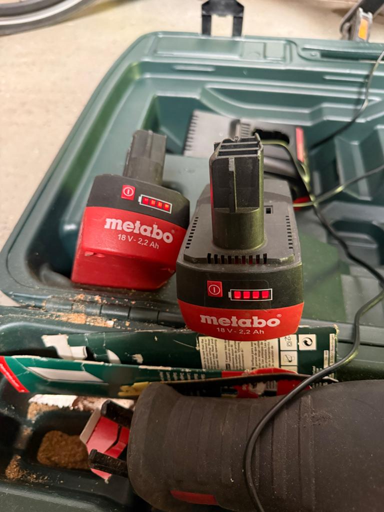 Metabo Accu Gereedschap Set: Boormachine, Cirkelzaag, Recipr, Ophalen, Gebruikt, Cirkelzaag, 70 mm of meer
