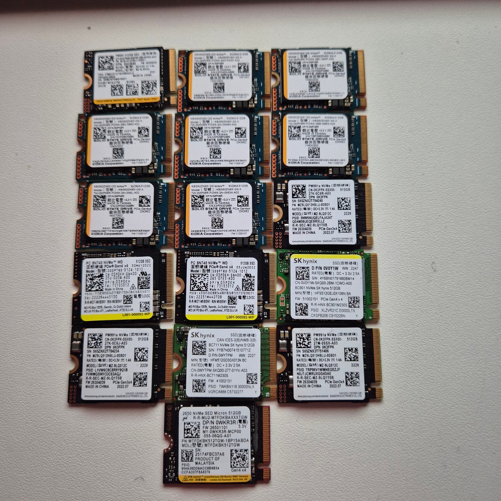 Diverse A merken 512GB Nvme SSD 2230, Computers en Software, Harde schijven, Intern, Gebruikt, Verzenden, 512GB