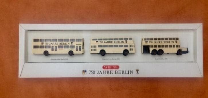 wiking SET 750 JAAR BERLIN DUBBELDEKS BUSSEN 1/87 h0, Verzenden, Nieuw, Bus of Vrachtwagen, Rietze