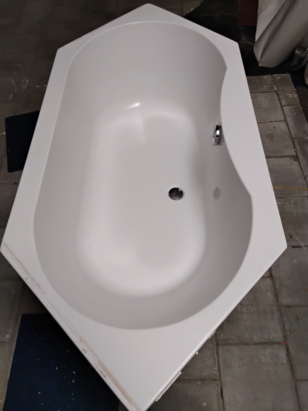 Gebruikt hoekbad met douchekraan en handdouche, Ophalen, Gebruikt, Chroom, Bad