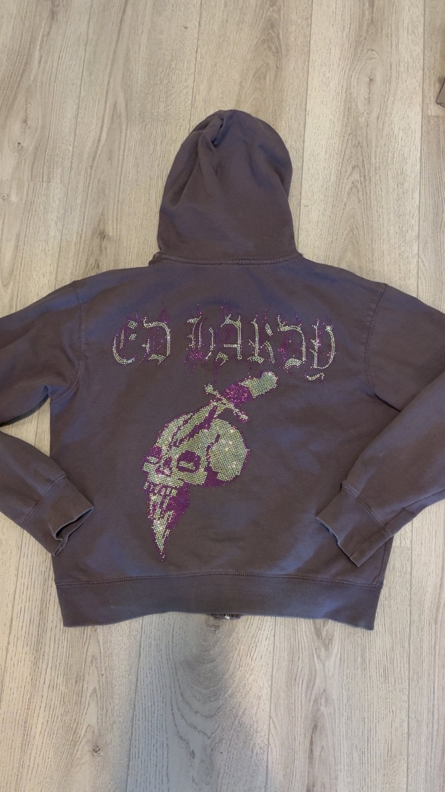 Vintage Ed Hardy zip up (2005), Verzenden, Zo goed als nieuw, Paars
