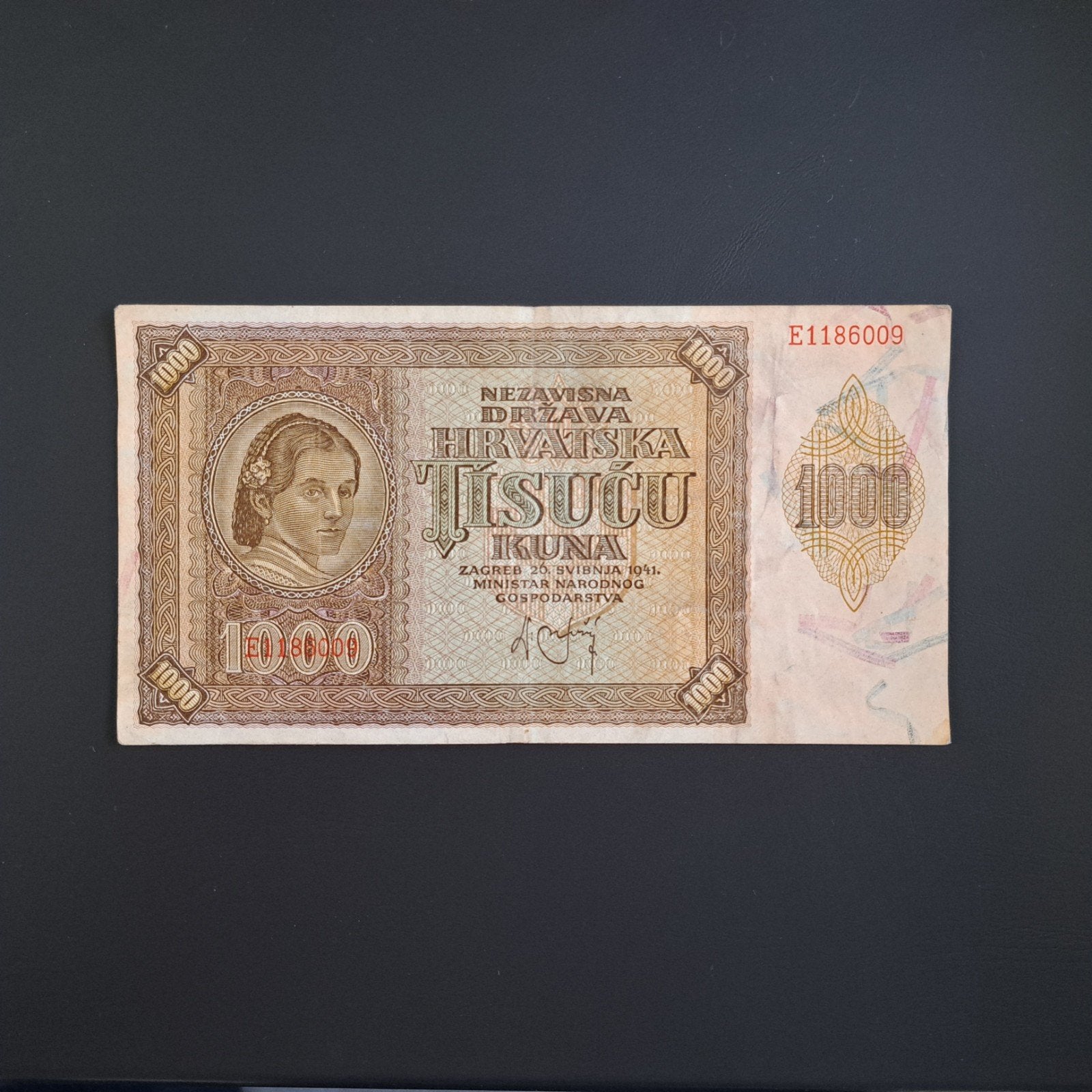 1000 kuna Kroatië #052, Postzegels en Munten, Bankbiljetten | Europa | Niet-Eurobiljetten, Verzenden, Overige landen, Los biljet
