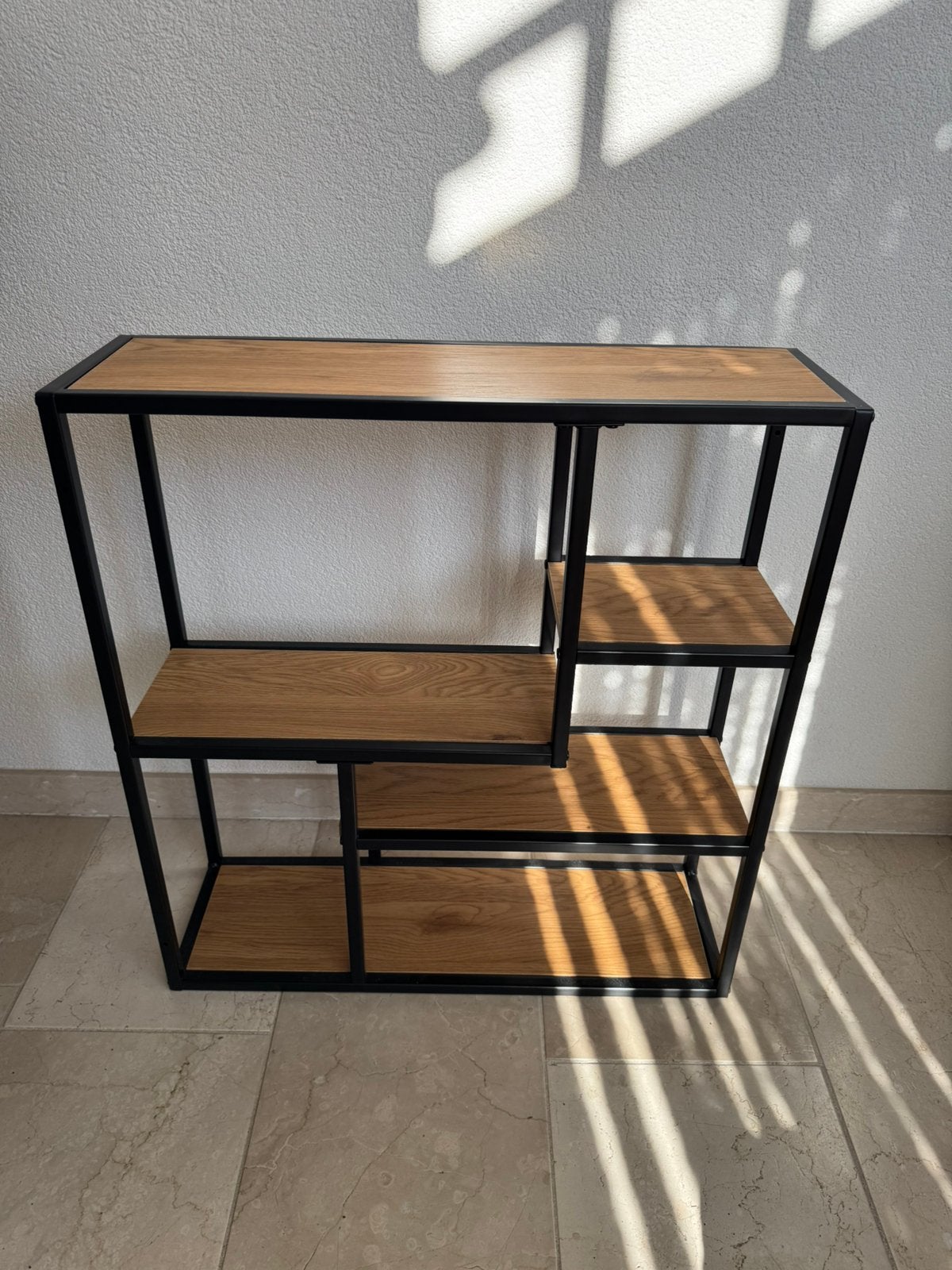 Wandkast Jaxx - Zwart/naturel 70x65x20 cm, Met plank(en), Nieuw, Ophalen of Verzenden, Minder dan 150 cm