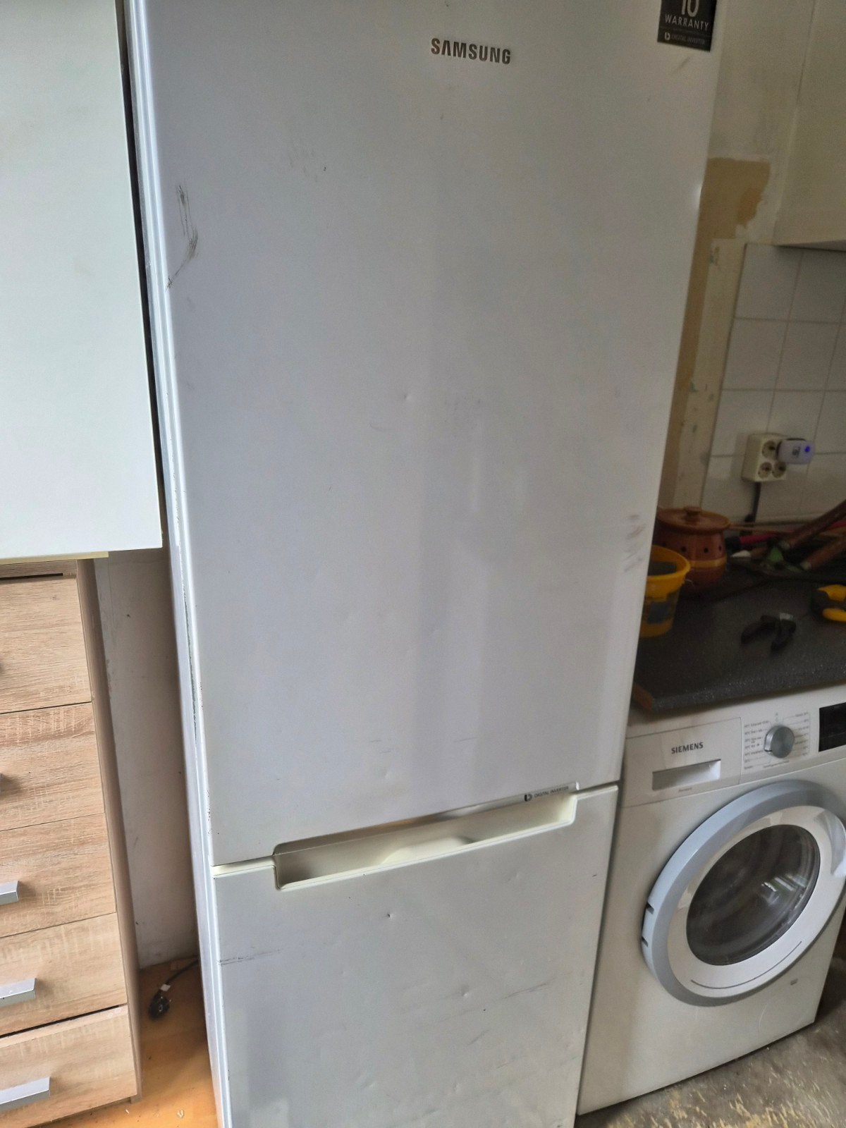 Samsung Koel-vriescombinatie - Wit - Gebruikt, Gebruikt, 200 liter of meer, 60 cm of meer, Met aparte vriezer