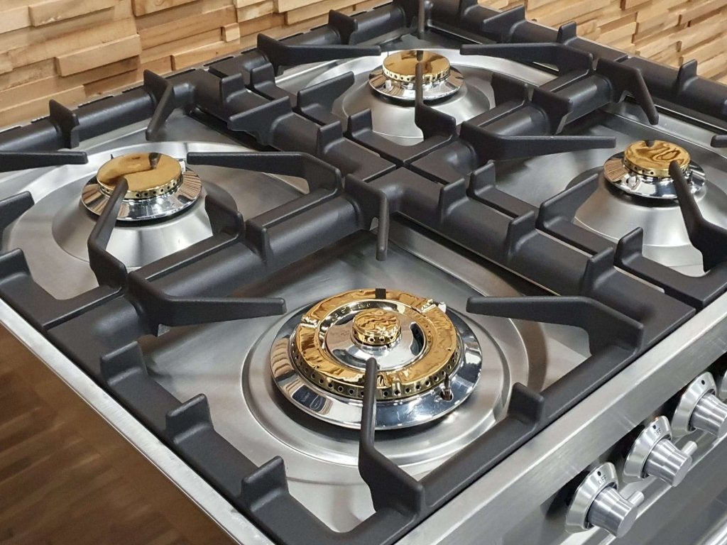 Luxe Boretti Fornuis 70cm RVS 300 graden oven 4 pitten, Witgoed en Apparatuur, Niet ingevuld, 60 cm of meer, Niet ingevuld, Zo goed als nieuw
