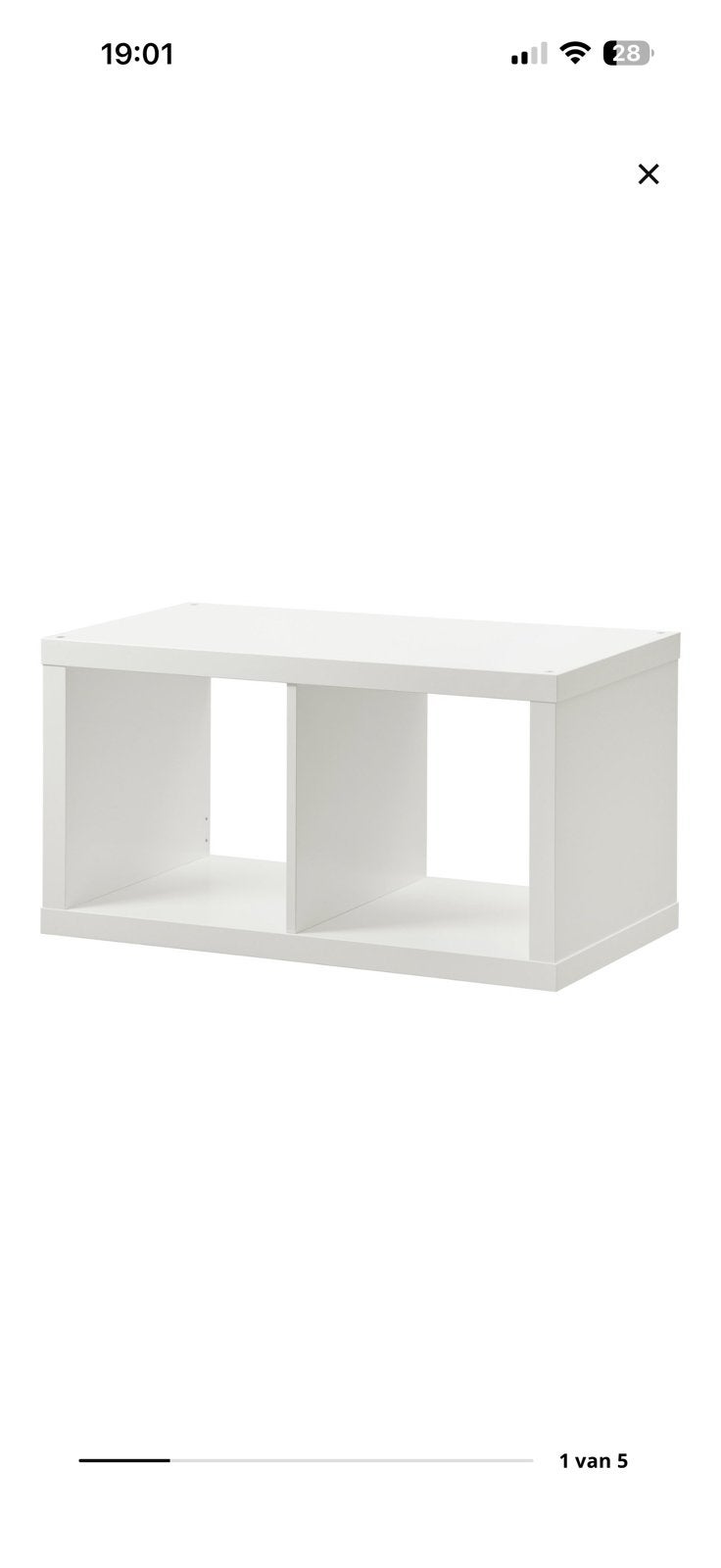 Ikea kallax vakkenkast 2 vakken wit, Ophalen, Zo goed als nieuw