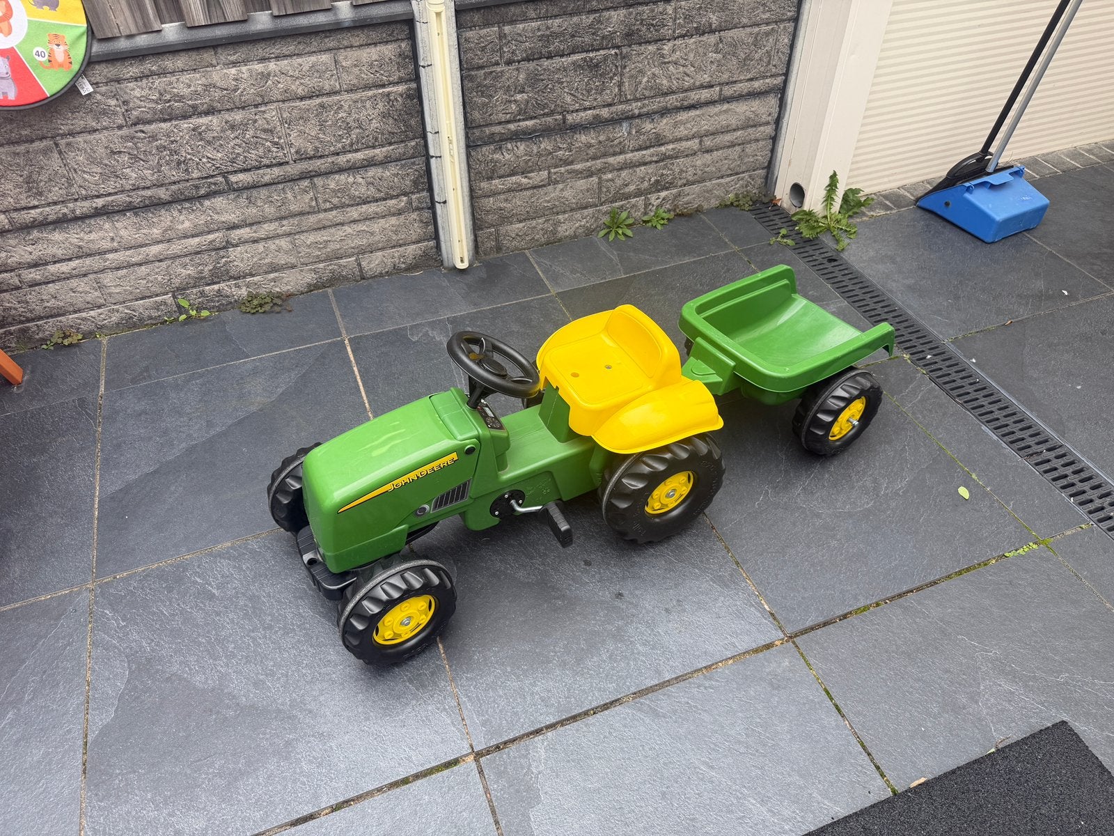 John deere tractor+aangangwagen skelter/fiets, Kinderen en Baby's, Speelgoed | Buiten | Skelters, Ophalen, Zo goed als nieuw, Overige merken
