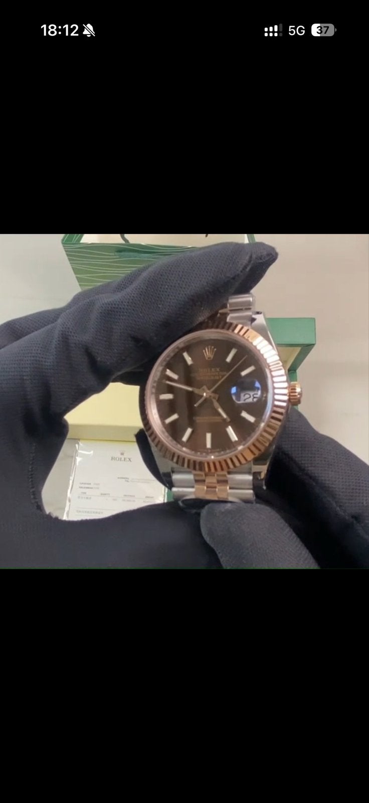 Rolex Datejust Bruin en Zilver Polshorloge, Polshorloge, Ophalen of Verzenden, Zo goed als nieuw, Rolex