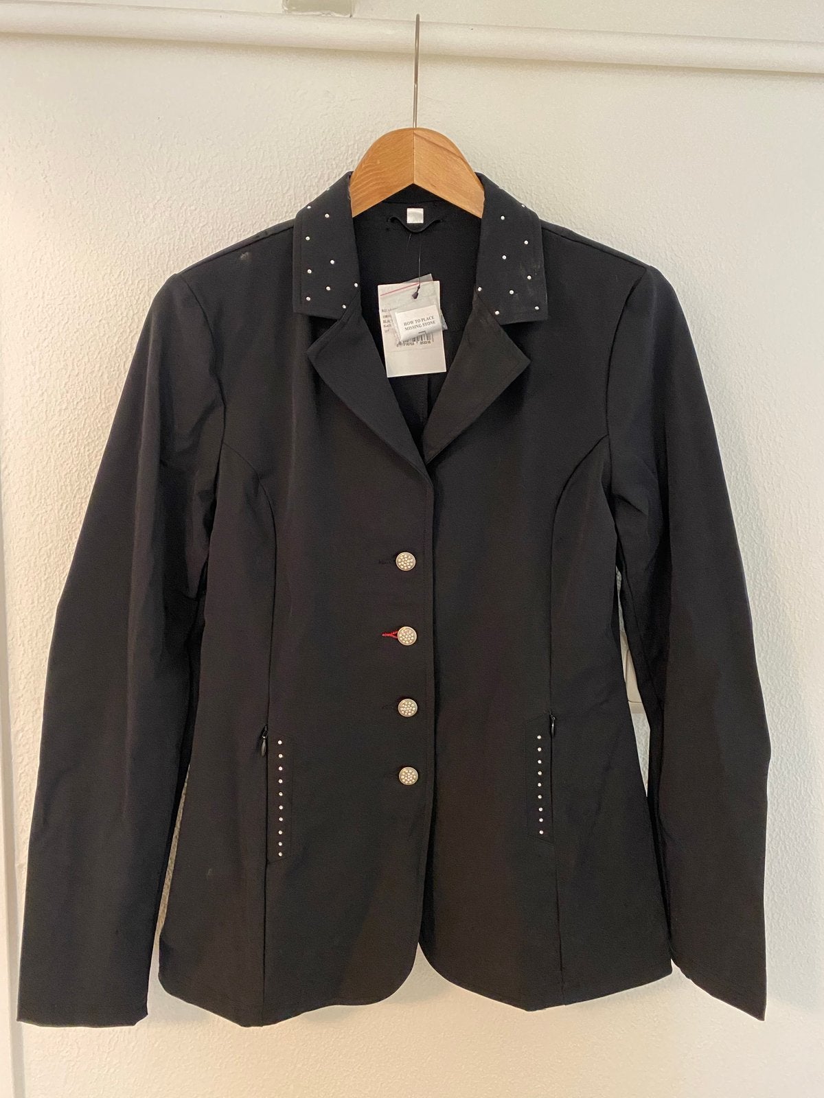 Splinter nieuw wedstrijdjasje maat M, Dieren en Toebehoren, Paardrijkleding, Nieuw, Ophalen of Verzenden, Veelzijdigheid, Zwart