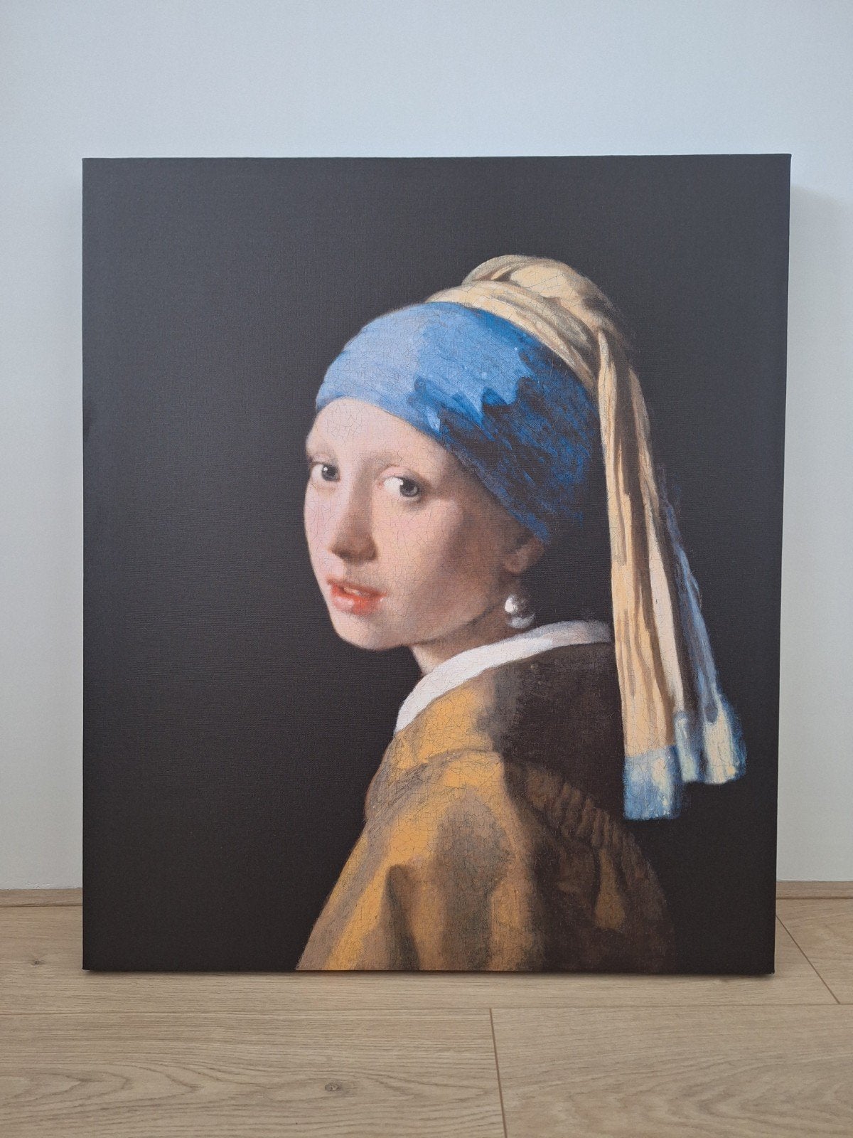 Canvas Meisje met de Parel t.e.a.b.- 60 x 70,5 cm, Antiek en Kunst, Kunst | Schilderijen | Klassiek, Ophalen, Doek, Portret of Personen