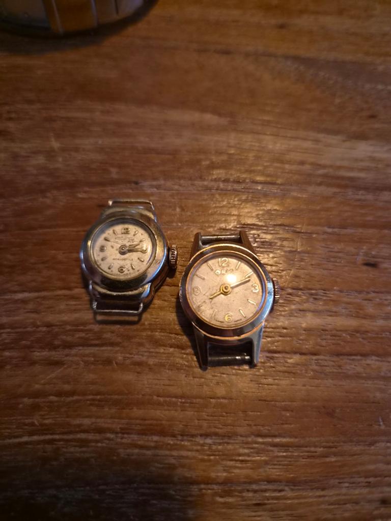 2 antieke horloges Oris en Pontiac, Ophalen of Verzenden, Goud, Overige merken, 1960 of later
