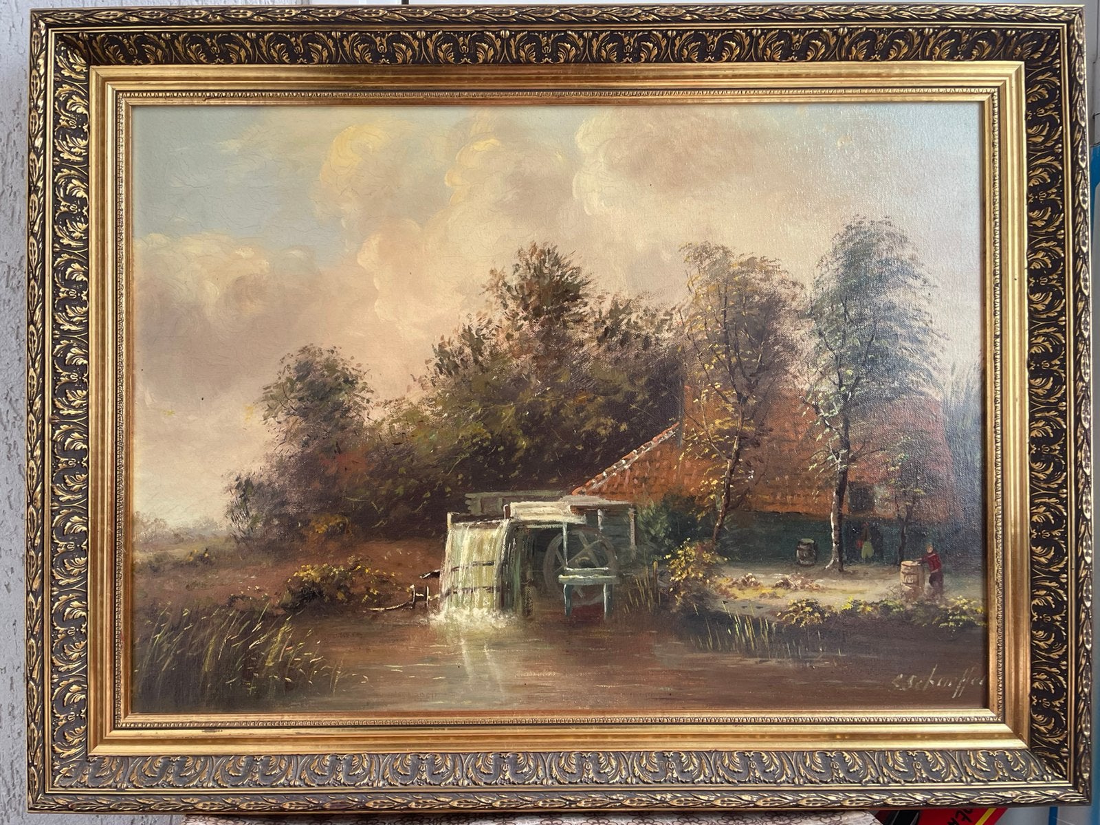 Schilderij van landschap met certificaat, Ophalen