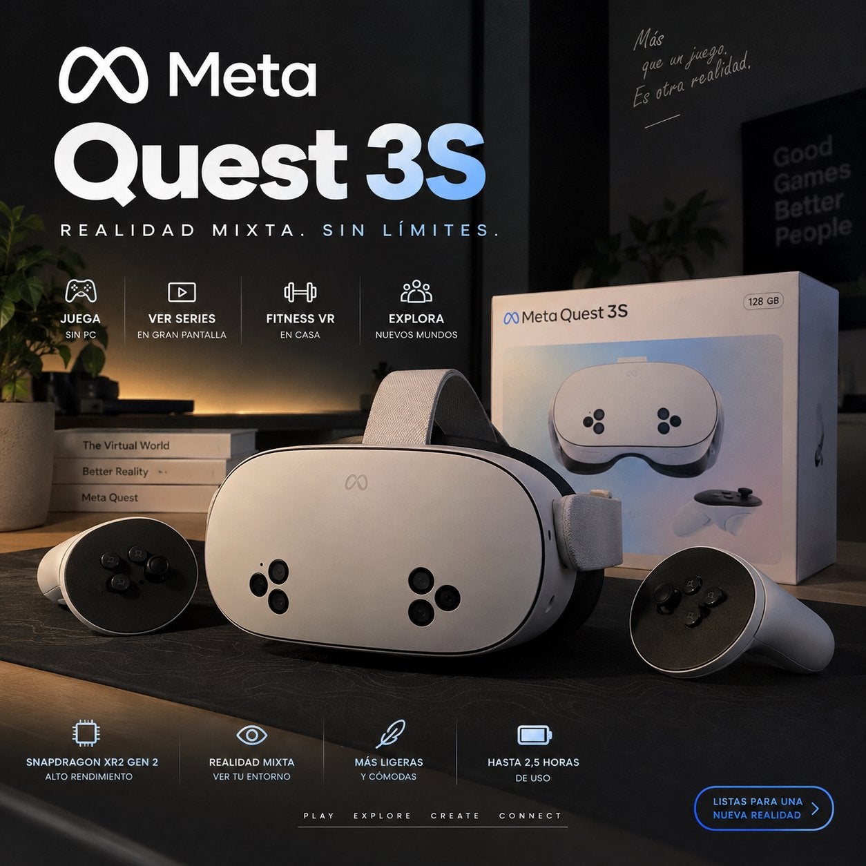 Meta Quest 3S VR-bril - Zo goed als nieuw, Ophalen of Verzenden, Gebruikt, VR-bril, Overige platformen