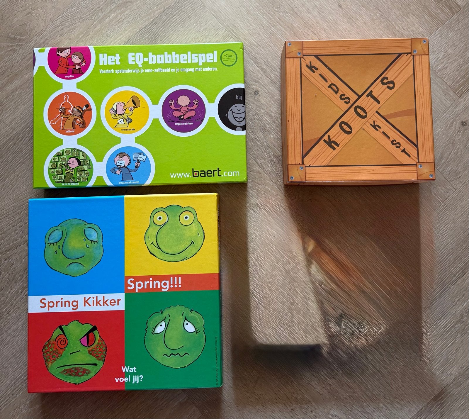 Educatief coaching: EQ-babbelspel, Spring Kikker, Koots Kist, Drie of vier spelers, Ophalen of Verzenden, Zo goed als nieuw
